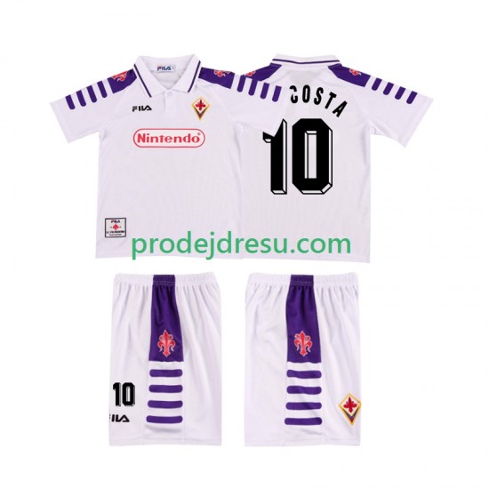 ACF Fiorentina Dresy Fotbal RUI COSTA 10 Retro Dětský Venkovní 1998 1999 Krátký rukáv