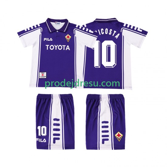ACF Fiorentina Dresy Fotbal RUI COSTA 10 2000 Retro Dětský Domácí 1999 Krátký rukáv