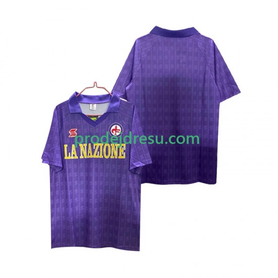 ACF Fiorentina Dresy Fotbal 1989 1990 Retro Muž Domácí Krátký rukáv