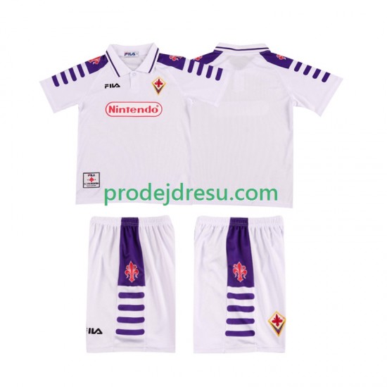 ACF Fiorentina Dresy Fotbal Retro Dětský Venkovní 1998 1999 Krátký rukáv