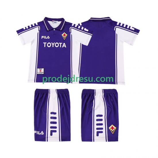ACF Fiorentina Dresy Fotbal 2000 Retro Dětský Domácí 1999 Krátký rukáv