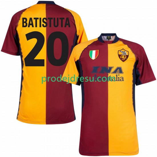 AS Řím Dresy Fotbal Batistuta 20 2000 2001 Retro Muž Domácí Krátký rukáv