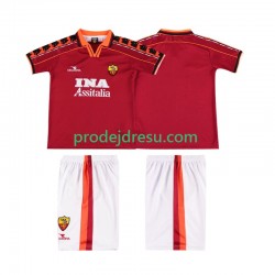 AS Řím Dresy Fotbal Retro Dětský Domácí 1998 1999 Krátký rukáv