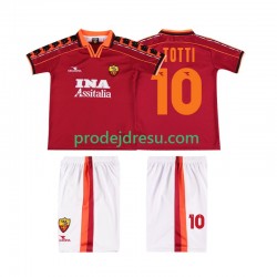 AS Řím Dresy Fotbal TOTTI 10 Retro Dětský Domácí 1998 1999 Krátký rukáv