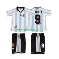Argentina Dresy Fotbal BATISUTA 9 Retro Dětský Domácí 1998 Krátký rukáv
