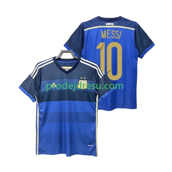 Argentina Dresy Fotbal Lionel Messi 10 2014 Retro Muž Venkovní Krátký rukáv