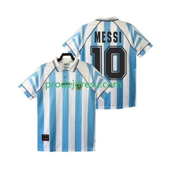 Argentina Dresy Fotbal Lionel Messi 10 1996 1997 Retro Muž Domácí Krátký rukáv