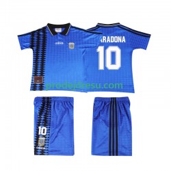 Argentina Dresy Fotbal MARADONA 10 Retro Dětský Venkovní 1994 Krátký rukáv