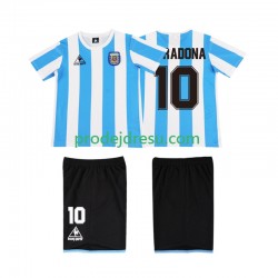 Argentina Dresy Fotbal MARADONA 10 1986 Retro Dětský Domácí Krátký rukáv