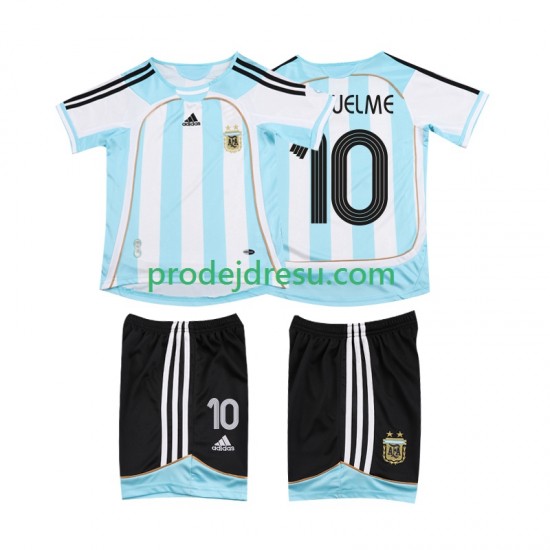 Argentina Dresy Fotbal RIQUELME 10 2007 Retro Dětský Domácí 2006 Krátký rukáv