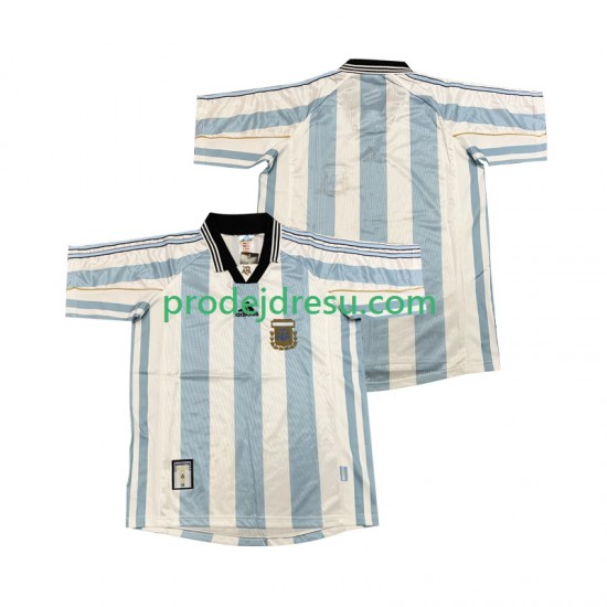 Argentina Dresy Fotbal Retro Muž Domácí 1998 Krátký rukáv