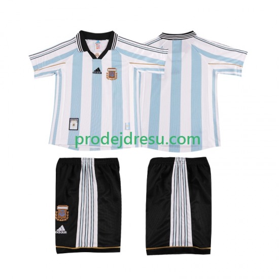 Argentina Dresy Fotbal Retro Dětský Domácí 1998 Krátký rukáv