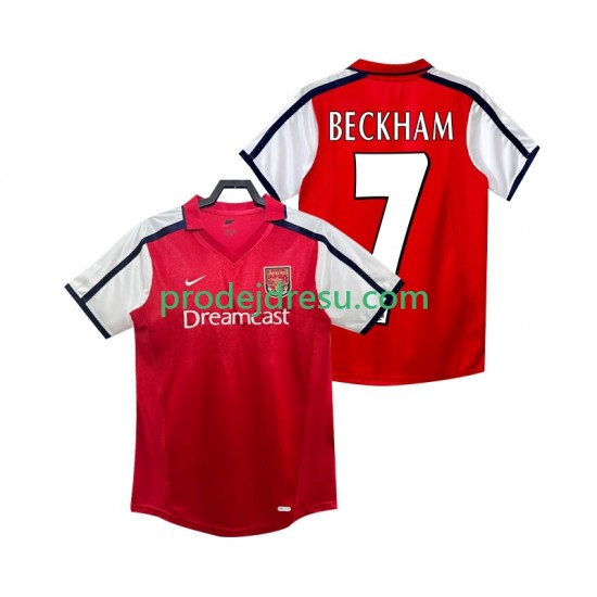 Arsenal Dresy Fotbal BECKHAM 7 2001 Retro Muž Domácí 2002 Krátký rukáv