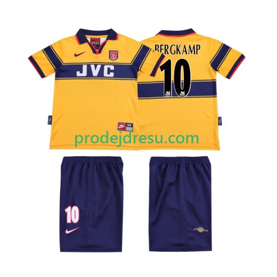 Arsenal Dresy Fotbal BERGKAMP 10 1997 Retro Dětský Venkovní 1999 Krátký rukáv