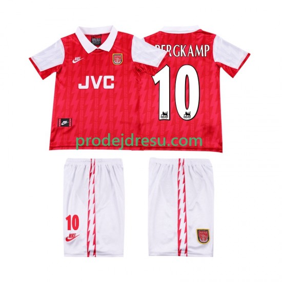 Arsenal Dresy Fotbal BERGKAMP 10 1996 Retro Dětský Domácí 1994 Krátký rukáv
