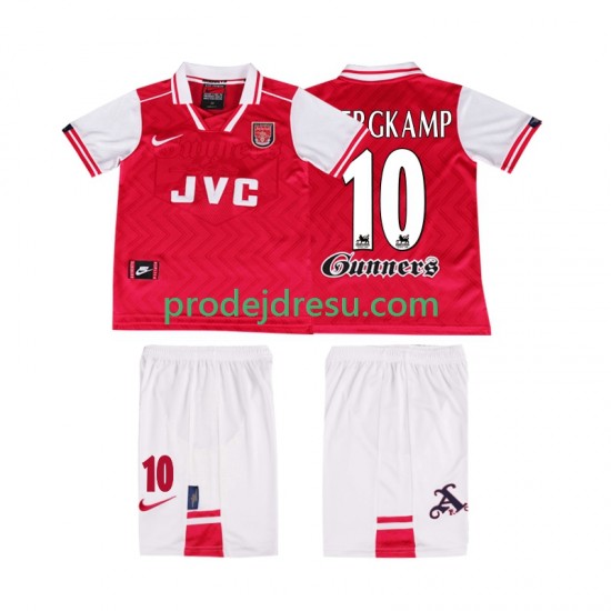 Arsenal Dresy Fotbal BERGKAMP 10 1996 1997 Retro Dětský Domácí Krátký rukáv