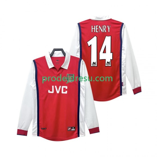 Arsenal Dresy Fotbal Henry 14 Retro Muž Domácí 1998 1999 Dlouhý rukáv