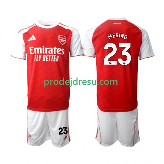 Arsenal Dresy Fotbal Merino 23 Dětský Domácí 2025-2026 Krátký rukáv