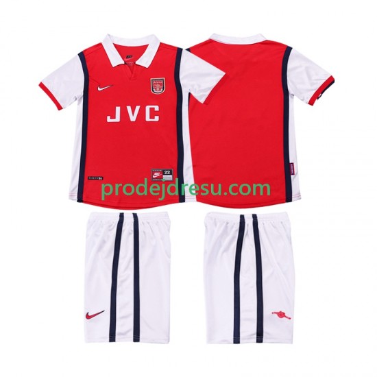 Arsenal Dresy Fotbal Retro Dětský Domácí 1998 1999 Krátký rukáv