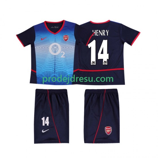 Arsenal Dresy Fotbal Thierry Henry 14 Retro Dětský Venkovní 2004 2002 Krátký rukáv