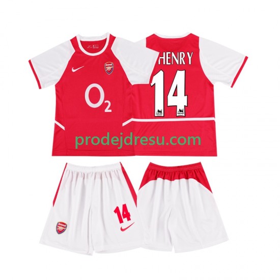 Arsenal Dresy Fotbal Thierry Henry 14 2003 Retro Dětský Domácí 2002 Krátký rukáv