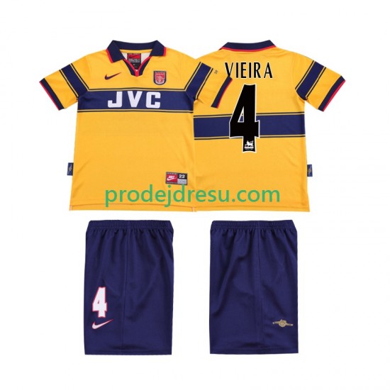 Arsenal Dresy Fotbal VIEIRA 4 1997 Retro Dětský Venkovní 1999 Krátký rukáv