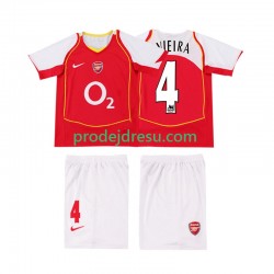 Arsenal Dresy Fotbal VIEIRA 4 2005 Retro Dětský Domácí 2004 Krátký rukáv