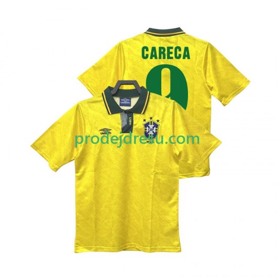 Brazílie Dresy Fotbal CARECA 9 1991 1993 Retro Muž Domácí Krátký rukáv