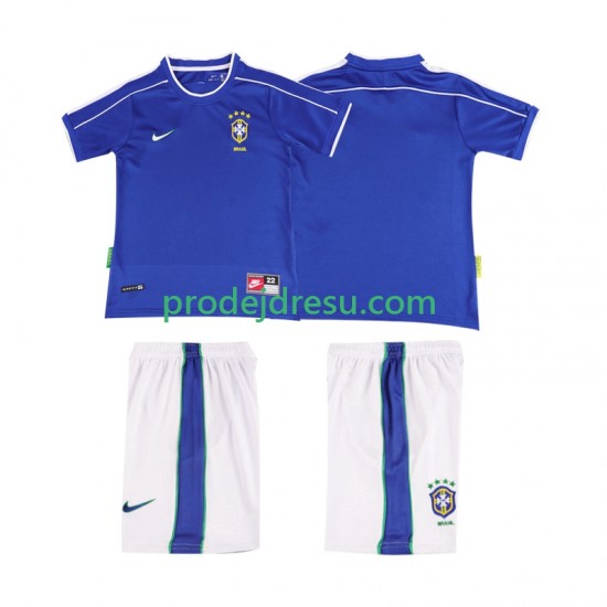 Brazílie Dresy Fotbal Retro Dětský Venkovní 1998 Krátký rukáv
