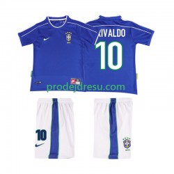 Brazílie Dresy Fotbal RIVALDO 10 Retro Dětský Venkovní 1998 Krátký rukáv