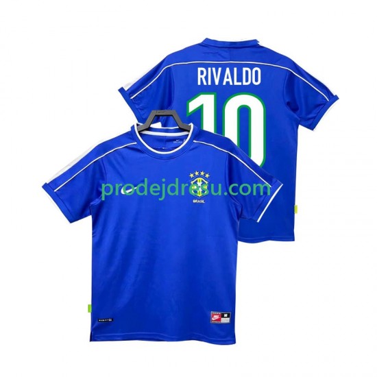 Brazílie Dresy Fotbal RIVALDO 10 Retro Muž Venkovní 1998 Krátký rukáv
