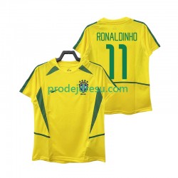 Brazílie Dresy Fotbal RONALDINHO 11 Retro Muž Domácí 2002 Krátký rukáv