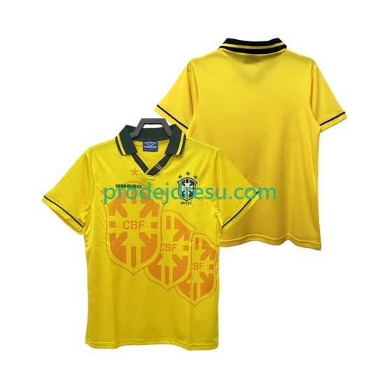 Brazílie Dresy Fotbal Retro Muž Domácí 1994 Krátký rukáv