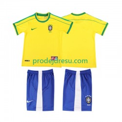 Brazílie Dresy Fotbal Retro Dětský Domácí 1998 Krátký rukáv