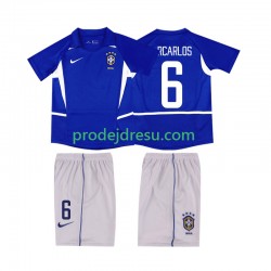 Brazílie Dresy Fotbal Roberto Carlos 6 Retro Dětský Venkovní 2002 Krátký rukáv