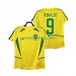 Brazílie Dresy Fotbal Ronaldo 9 Retro Muž Domácí 2002 Krátký rukáv