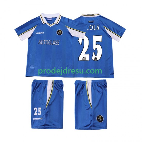 Chelsea Dresy Fotbal ZOLA 25 1997 Retro Dětský Domácí 1999 Krátký rukáv