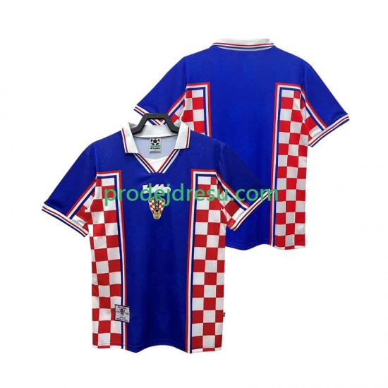 Chorvatsko Dresy Fotbal Retro Muž Venkovní 1998 Krátký rukáv
