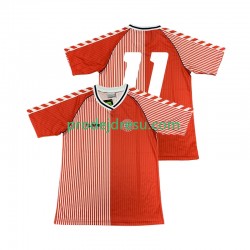 Dánsko Dresy Fotbal 11 1986 Retro Muž Domácí Krátký rukáv