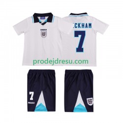Anglie Dresy Fotbal Beckham 7 1996 Retro Dětský Domácí Krátký rukáv