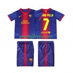 FC Barcelona Dresy Fotbal DAUID VILLA 7 2012 2013 Retro Dětský Domácí Krátký rukáv