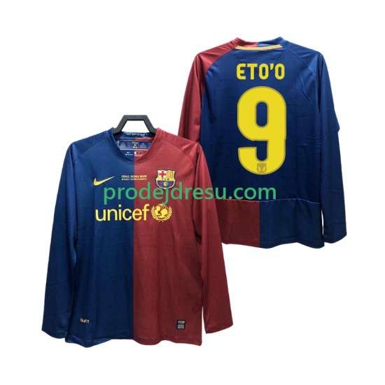 FC Barcelona Dresy Fotbal ETO O 9 Champions League 2009 Retro Muž Domácí 2008 Dlouhý rukáv