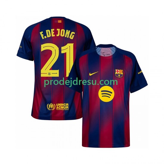 FC Barcelona Dresy Fotbal Frenkie de Jong 21 Champions League Muž Domácí 2025-2026 Krátký rukáv