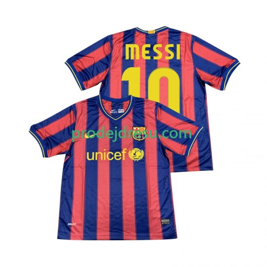 FC Barcelona Dresy Fotbal Lionel Messi 10 2009 Retro Muž Domácí 2010 Krátký rukáv