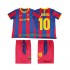FC Barcelona Dresy Fotbal Lionel Messi 10 Retro Dětský Domácí 2011 2010 Krátký rukáv