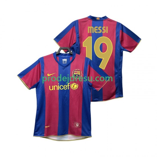 FC Barcelona Dresy Fotbal Lionel Messi 19 2007 Retro Muž Domácí 2008 Krátký rukáv