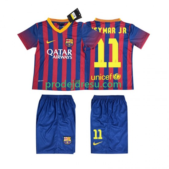 FC Barcelona Dresy Fotbal Neymar JR 11 2013 2014 Retro Dětský Domácí Krátký rukáv