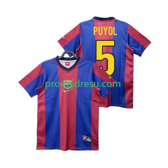 FC Barcelona Dresy Fotbal PUYOL 5 Retro Muž Domácí 1998 1999 Krátký rukáv