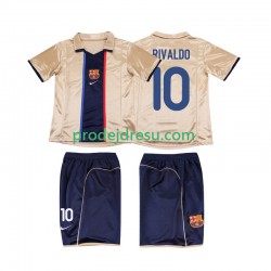 FC Barcelona Dresy Fotbal RIVALDO 10 2001 Retro Dětský Venkovní 2002 Krátký rukáv