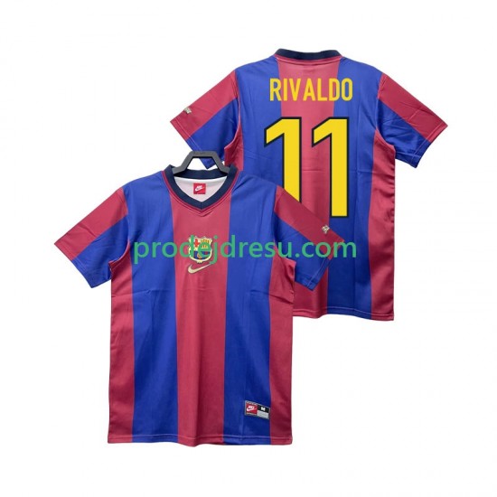 FC Barcelona Dresy Fotbal RIVALDO 11 Retro Muž Domácí 1998 1999 Krátký rukáv